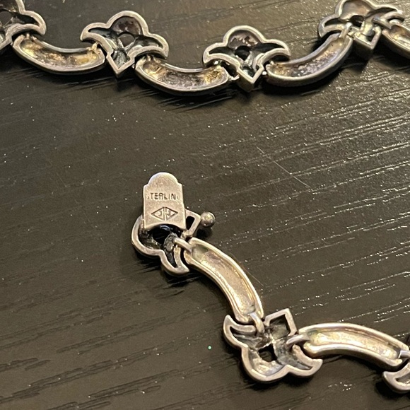 Vintage Terlin 925 Sterling Silver Necklace – Sparkling S-Link Design - Picture 3 of 3